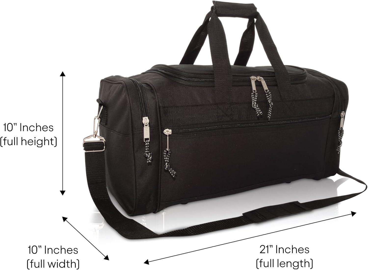 21" Blank Sports Duffle Bag Gym Bag Travel Duffel Adjustable Strap in Black - Image 7