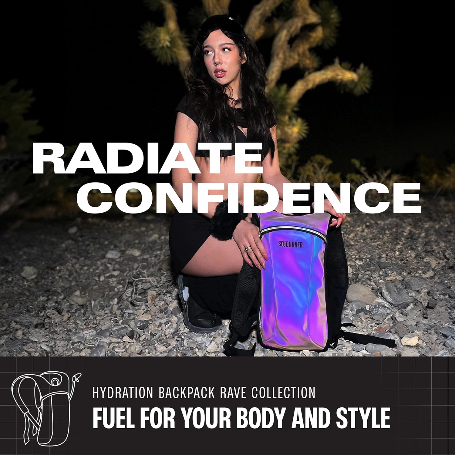 Sojourner Rave Hydration Pack - Hydration Backpack - Hydropack with 2L Bladder - Water Backpack for Festivals, Hiking, Running, Biking and More - Image 5