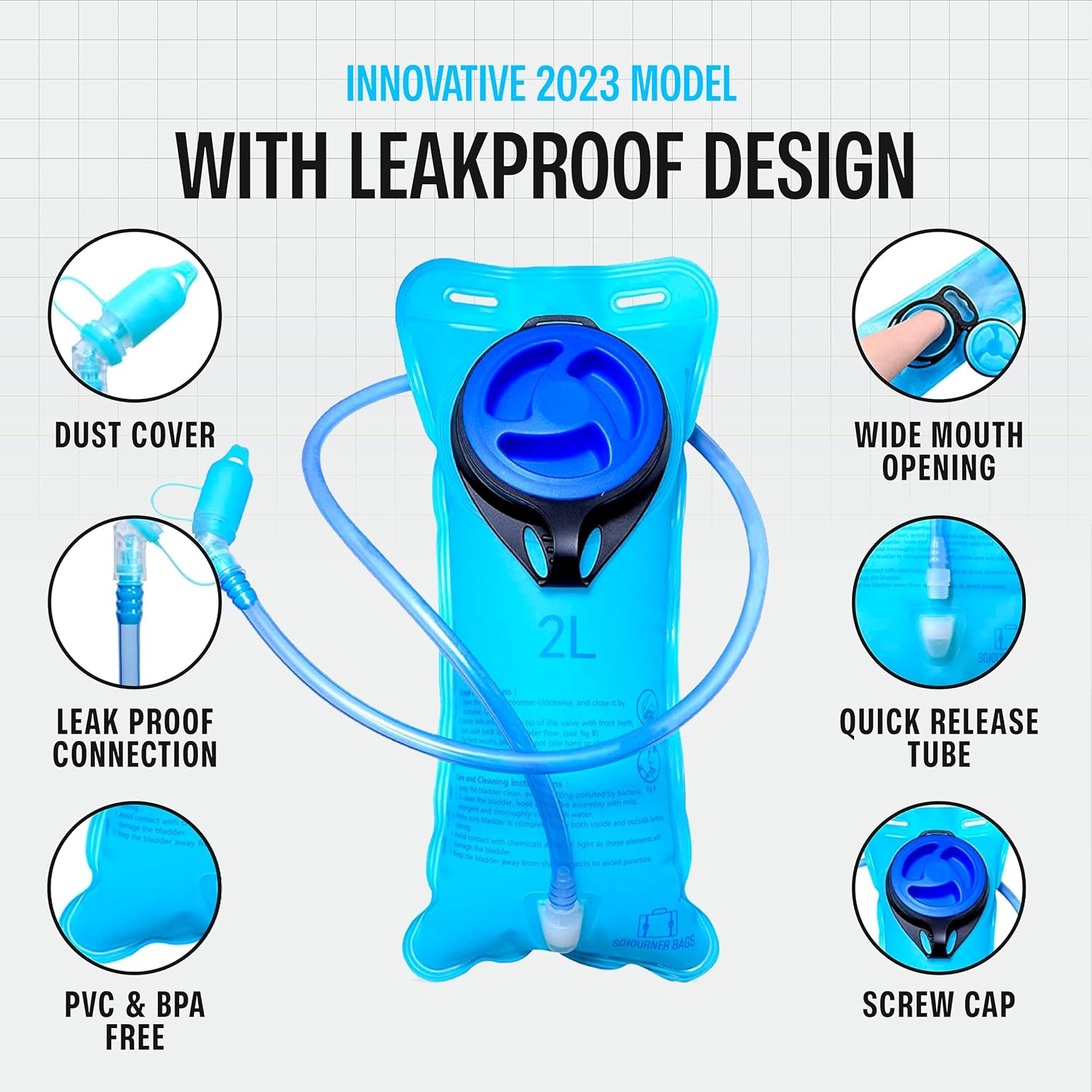 Sojourner Rave Hydration Pack - Hydration Backpack - Hydropack with 2L Bladder - Water Backpack for Festivals, Hiking, Running, Biking and More - Image 6