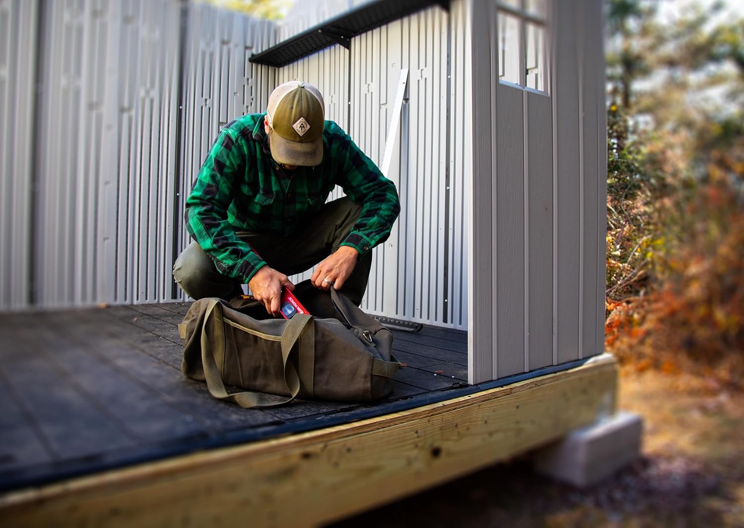 Waxed Canvas All Purpose Military Style Duffle Bag, Water-Resistant, Adjustable Strap, Fully Lined, Double Zipper Closure, heavy Duty, Olive Green - Image 5