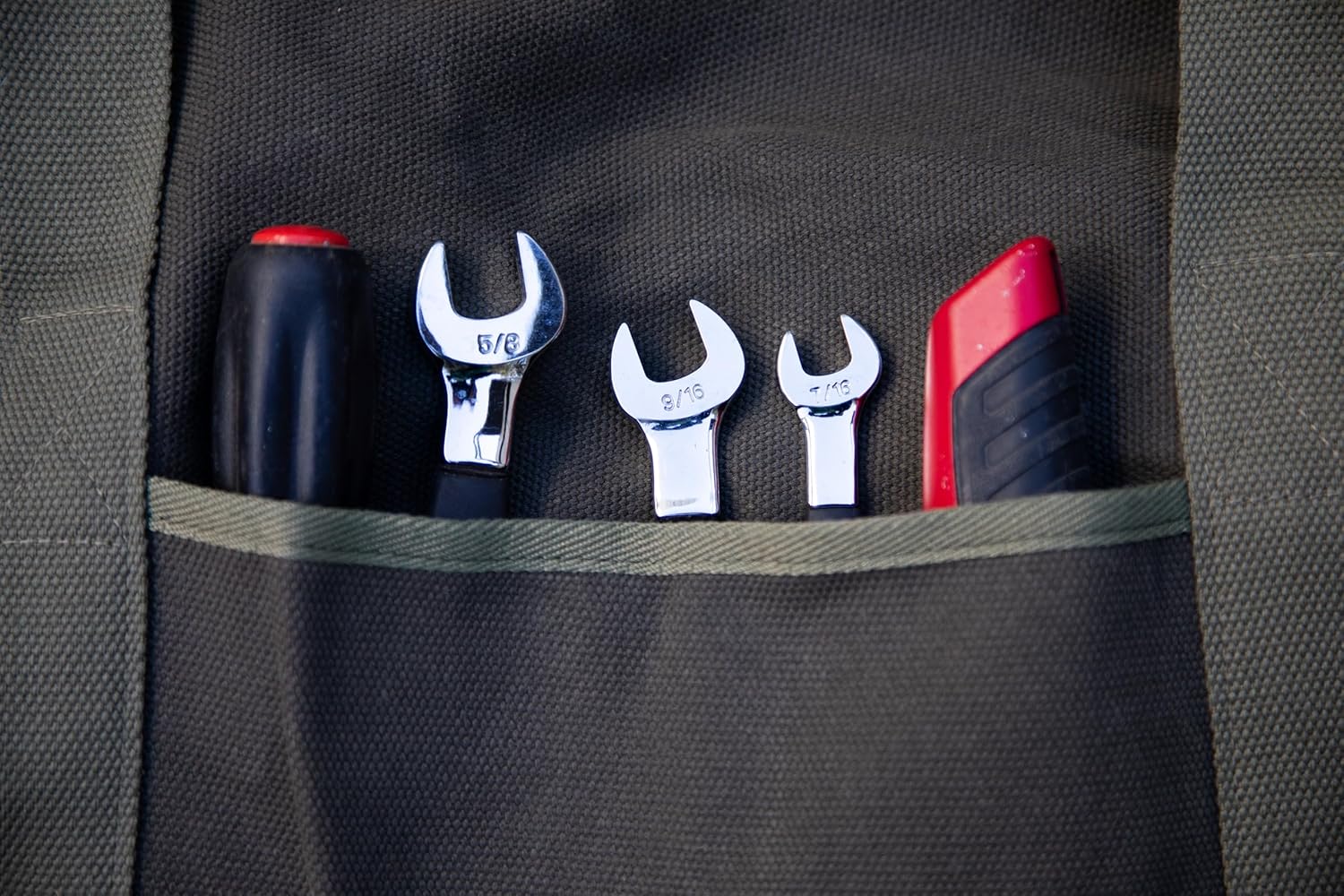 Waxed Canvas All Purpose Military Style Duffle Bag, Water-Resistant, Adjustable Strap, Fully Lined, Double Zipper Closure, heavy Duty, Olive Green - Image 9